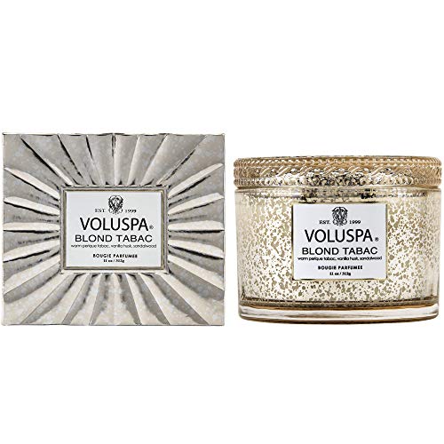 Свещ Voluspa Elena Табак | Стъклена опаковка Corta Maison | 11 грама | Време на горенето 45 часа | Веганская