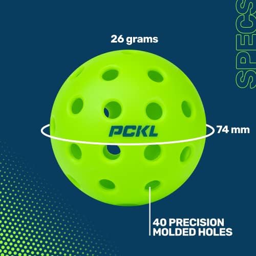 Топки за пиклбола PCKL Optic Speed Pickleball | На избор за помещения или на улицата | 4 опаковки топки | са