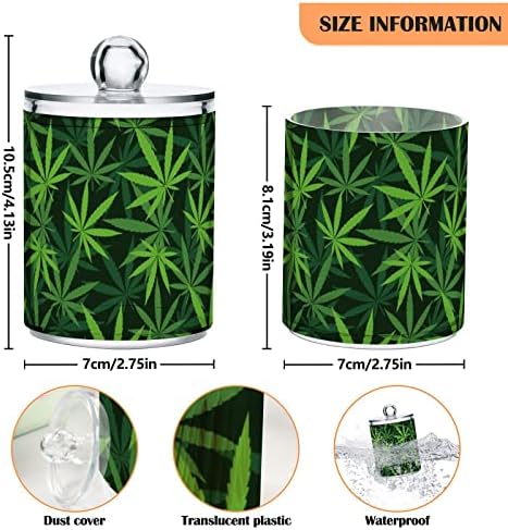HJJKLLP 2 Опаковки, Прозрачна Пластмасова Фармацевтичен Набор от Кутии с принтом Зелените листа, Трева, за Памучни