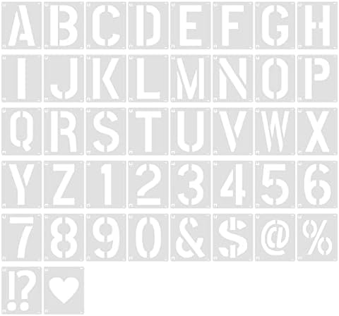 3-Инчов Заплетена Шаблони с Букви за рисуване, 42 бр, Многократна употреба Пластмасови Шаблони с Буквенными