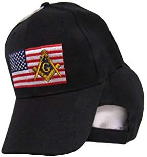 Като пасат САЩ Мейсън Масонская Масонская Американската Нашивка Черна Бродирана Шапка Hat (RAM) C1020
