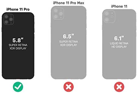 Калъф OtterBox за iPhone 11 Pro серия Симетрия - ЧЕРНО, ултра-тънък, съвместим с безжична зареждане, издигнати край защитават фотоапарата и екрана.