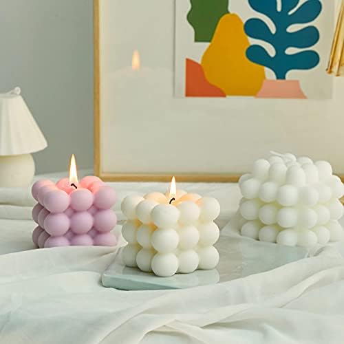 Малка Свещ с пузырьковым Куб, Ароматерапия на Соев Восък, Ароматни Свещи и Релаксираща Подарък За Рожден Ден,