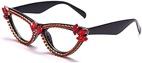 очила за четене в ретро рамки от блестящи кристал в стил котешко око, украсени с кристали.